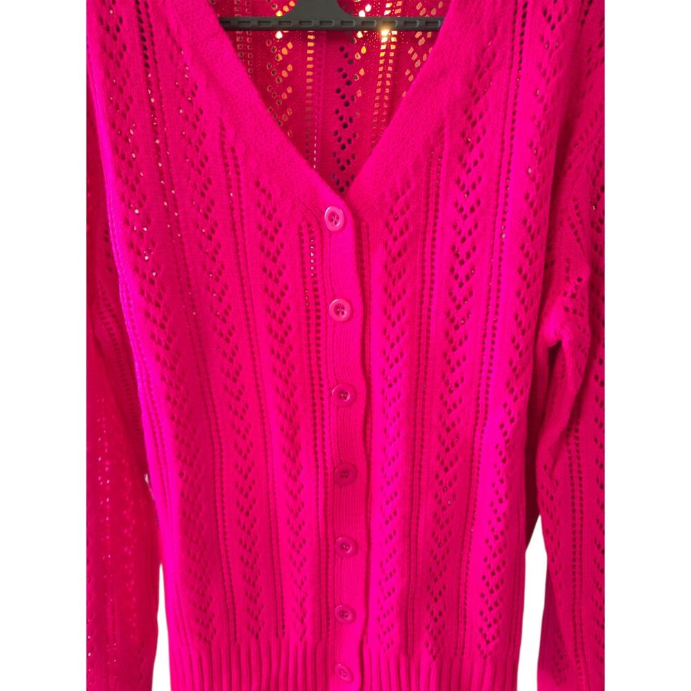 Hot Pink Lightweight Long Sleeve Sweater Size L No Brand - Picture 5 of 6